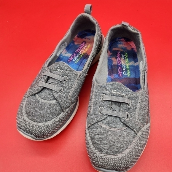 Skechers memory foam slip on sneakers  gray size 8.5 women's Shoes - Picture 1 of 7